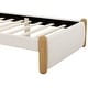 preview thumbnail 32 of 33, Upholstered platform bed with wooden support feet