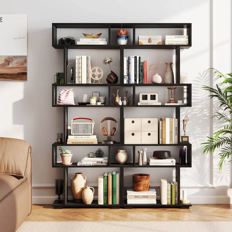 Costway 2 PCS Bookcase 6-Tier Bookshelf with Anti-Tipping Kit - See Details