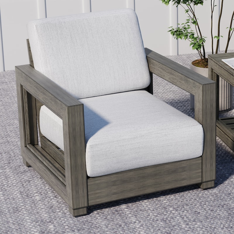 3-Piece Aluminum Patio Conversation Set with Hand-painted Frame and Cushions