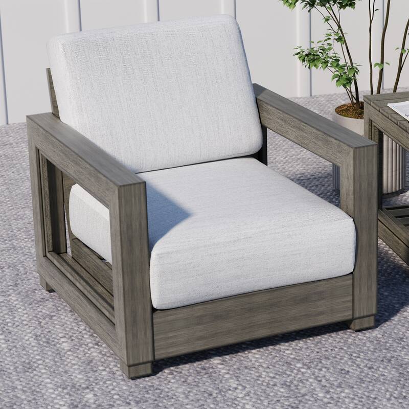 5-Person Aluminum Patio Conversation Set with Hand-painted Frame and Cushions