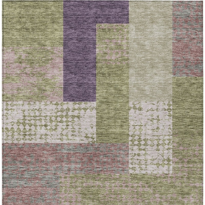 HomeRoots Geometric Transitional Rectangle Outdoor Rug