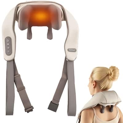 Costway Neck Shoulder Massager with 2 Heating Levels & Adjustable - See Details