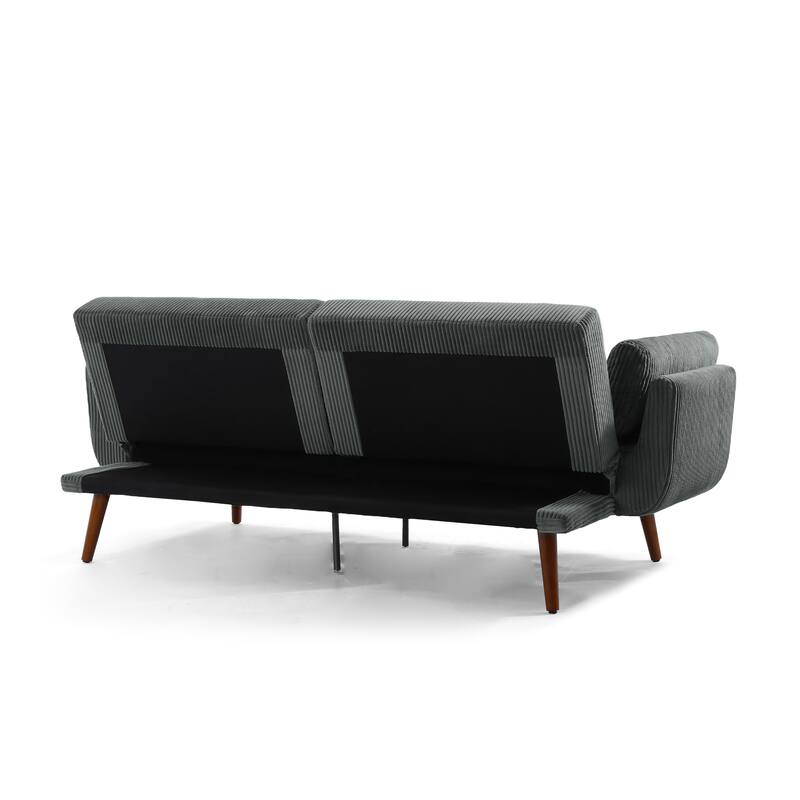 2 Set 73.5" W Upholstered Convertible Sleeper Sofa Bed with Pillows