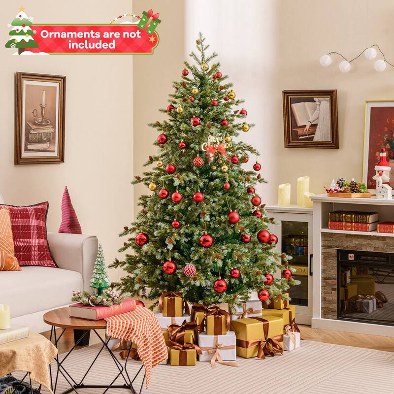Costway 6/7/8 FT Artificial Christmas Tree with 590 Branch Tips