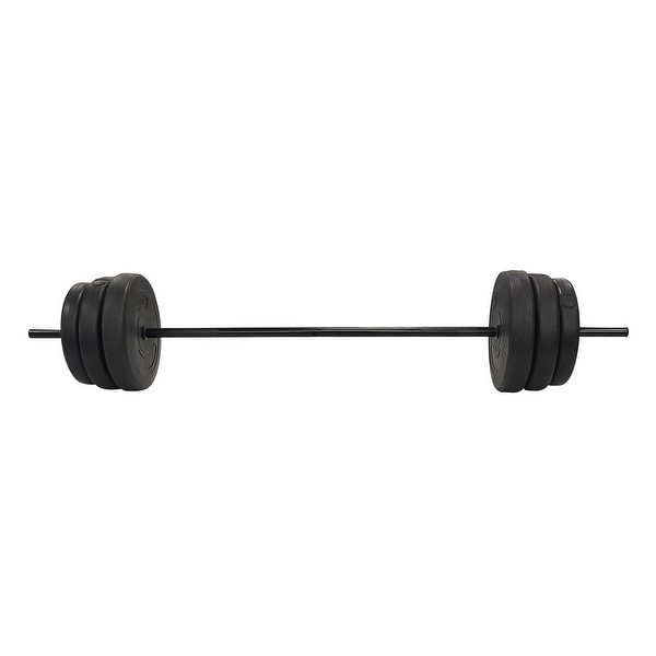 BalanceFrom Fitness Home Gym Steel Barbell Vinyl Weight Lifting