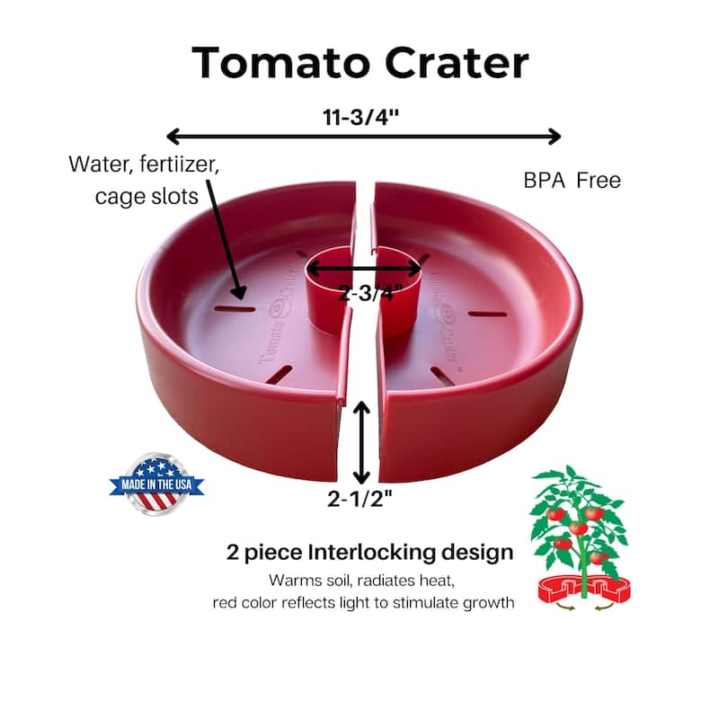 Tomato Crater Gardening Tool for Healthier Tomatoes, 12” Red