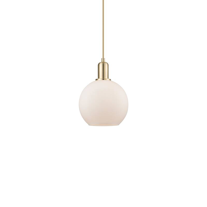 Innovations Lighting 716-1P-11-8 Athens Pendant Athens 8" Wide Mini - Champagne Bronze / Matte White