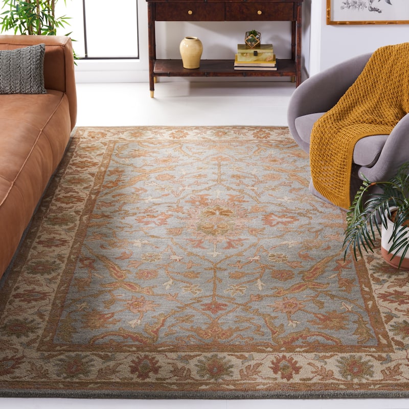 SAFAVIEH Handmade Heritage Mallorca Border Traditional Oriental Wool Rug