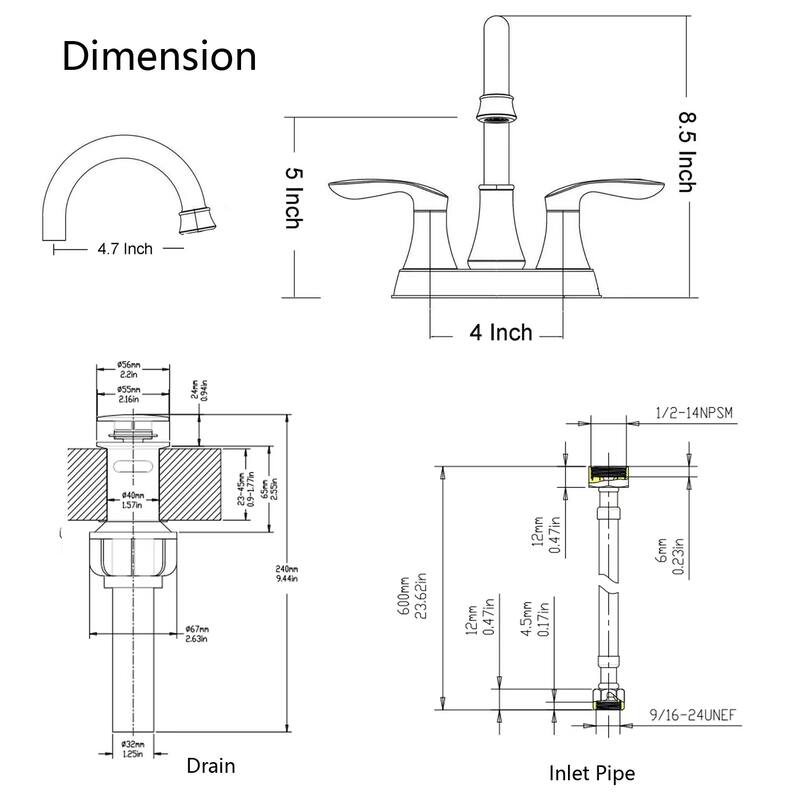Double Handle three Hole Bathroom Faucet