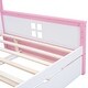 preview thumbnail 8 of 7, Full size Wooden Daybed with Trundle and Sensor Light, Pink