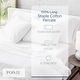 preview thumbnail 4 of 7, Pointehaven 300 TC Percale 100% Long Staple Cotton Cooling Double Satin Embroidered Stitch Oversized Sheet Set