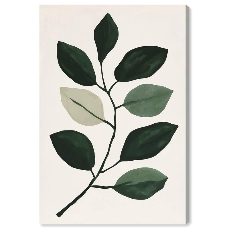 Green and Grey Branch II Canvas by Art Remedy, Gallery Wrapped - 16" x 24"