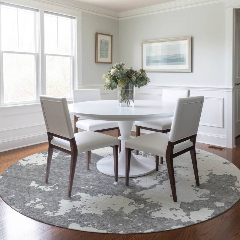 Machine Washable Indoor/ Outdoor Chantille Abstract Rug