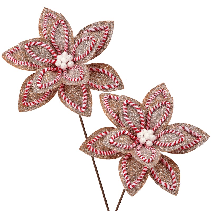 22" Sugar And Spice Poinsettia Stem