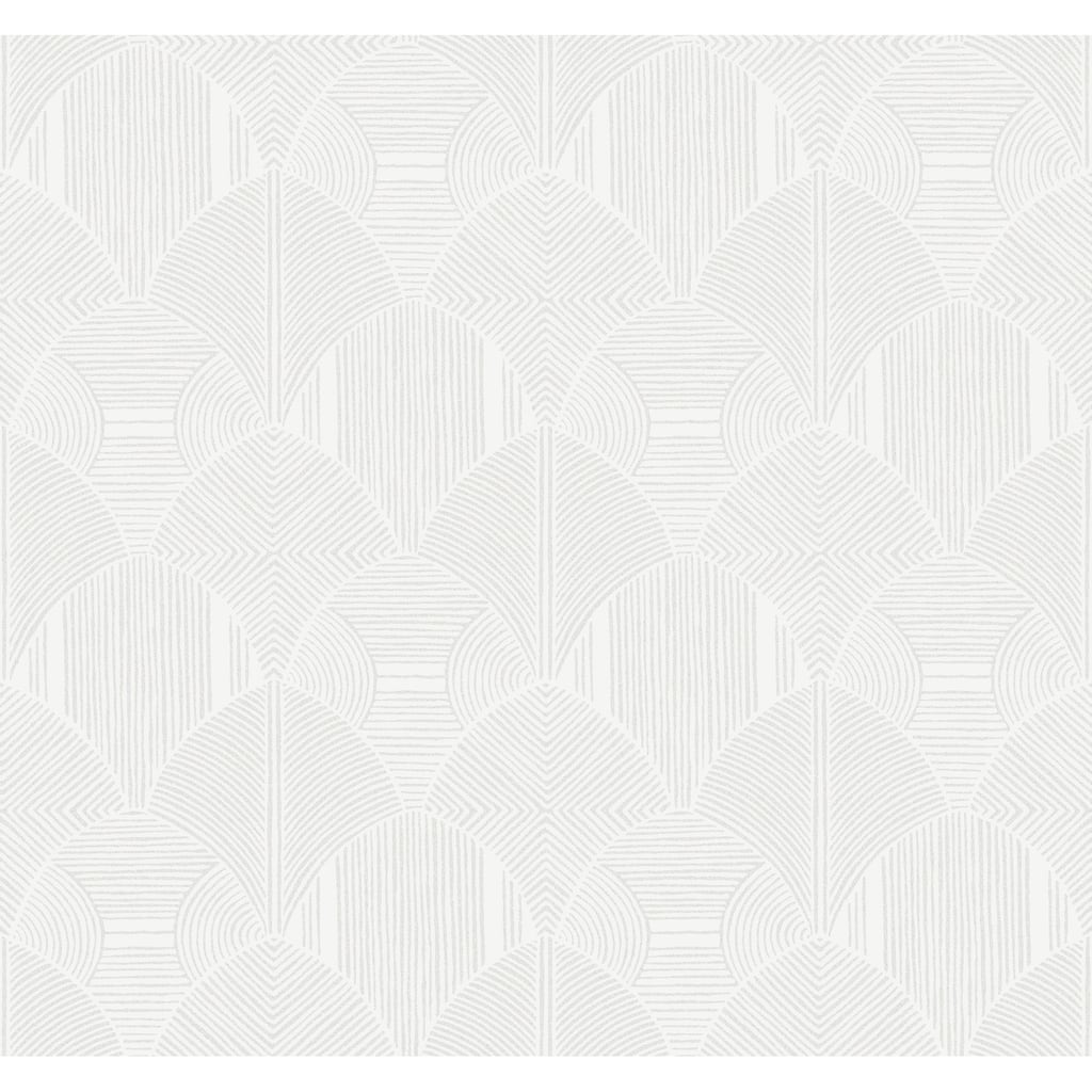 A-Street Prints Meyberg Silver Geometric Wallpaper