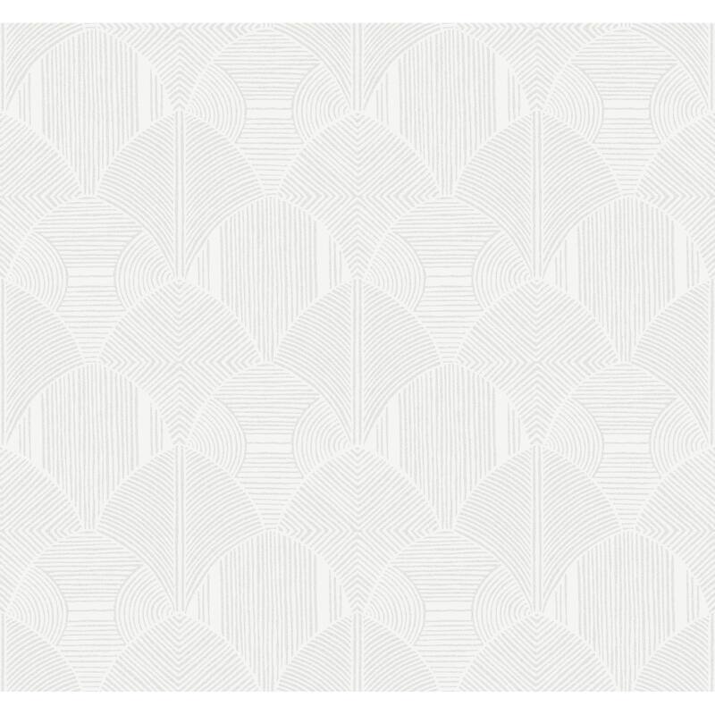 A-Street Prints Meyberg Silver Geometric Wallpaper
