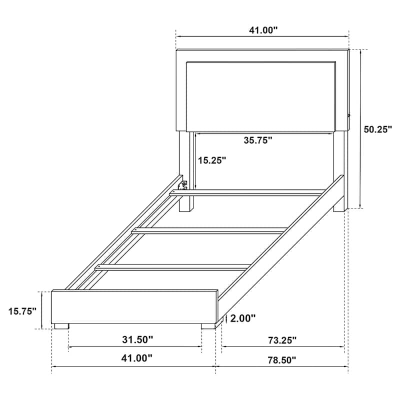 Marceline Contemporary Wood LED Panel Bed