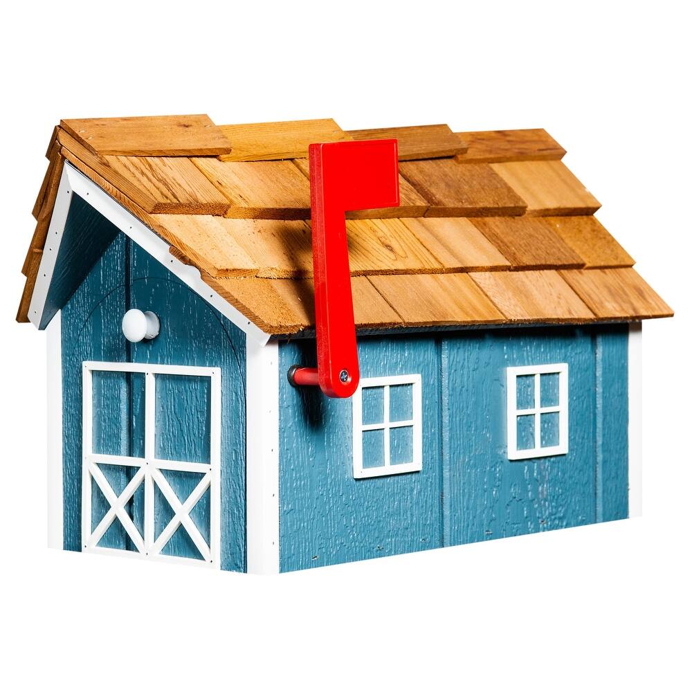 Standard Wood Mailbox with Cedar Shake Roof