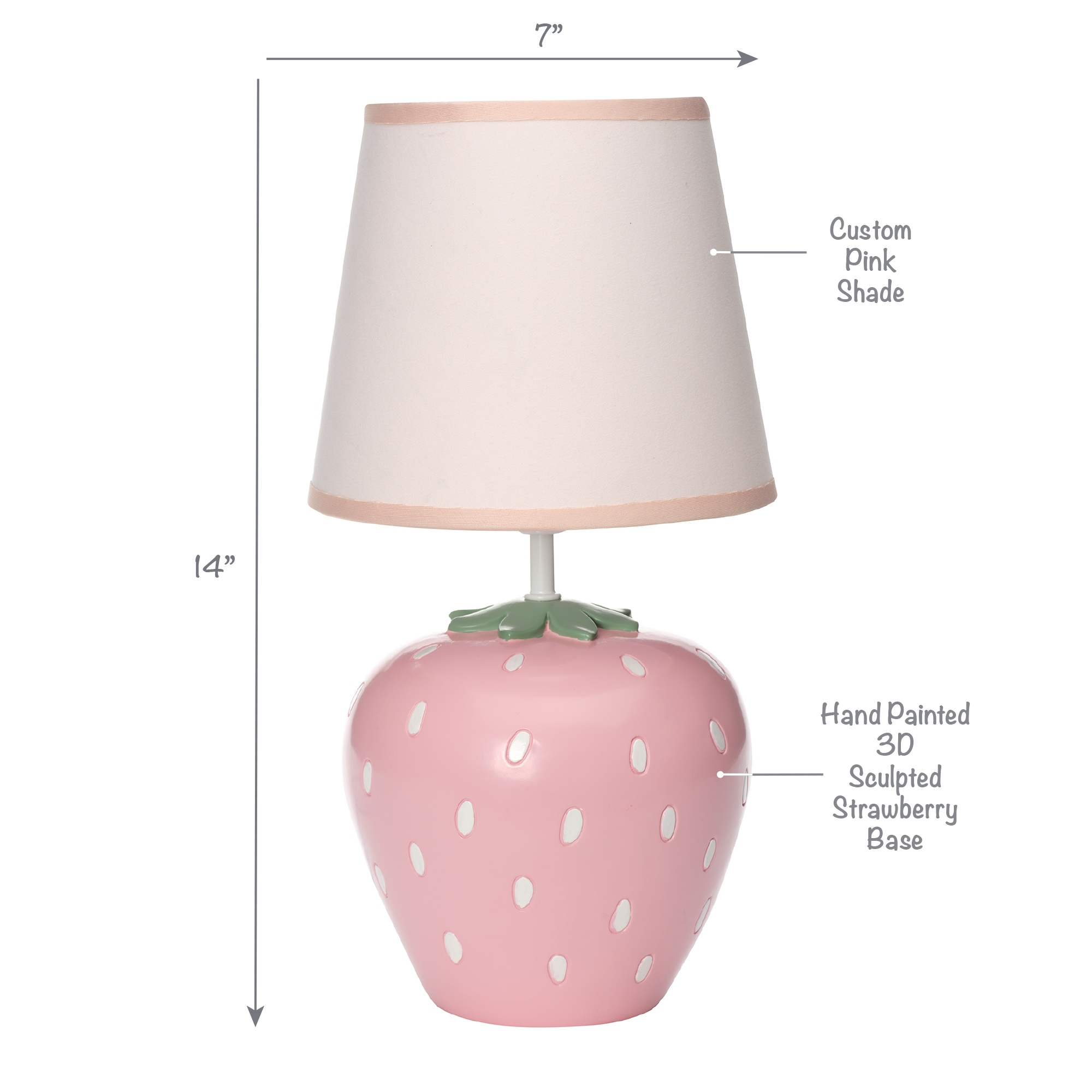 Bedtime Originals Flower Power Hand-Painted Custom Strawberry Lamp