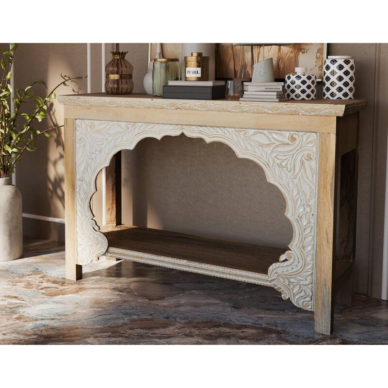 Clara Carved Solid Wood Console Table