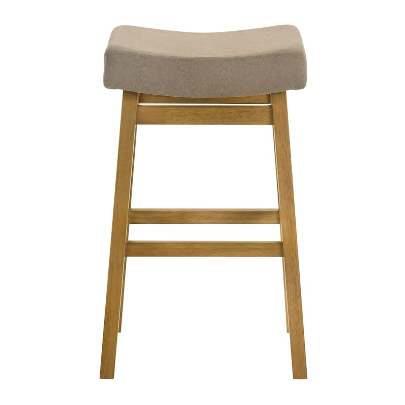 Lenon Modern Farmhouse Backless Bar Stool, Saddle Counter Stool with Upholstered Seat