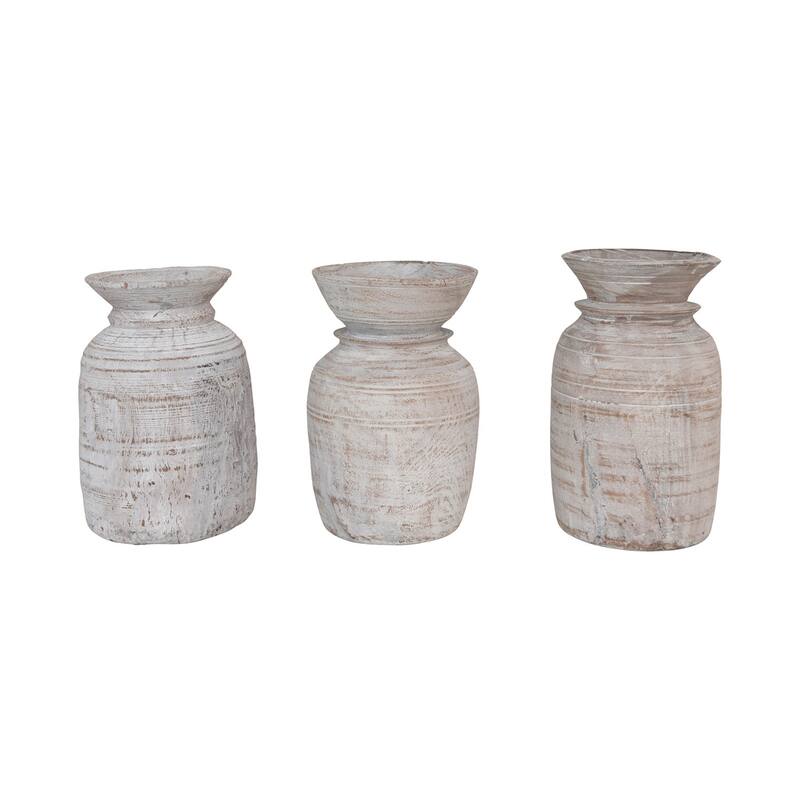 Found Decorative Wood Jug - 9" L x 9" W x 14" H