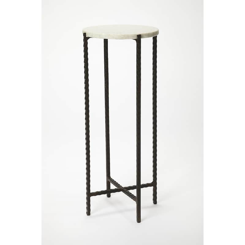 Nigella Round Marble and Metal Accent Table
