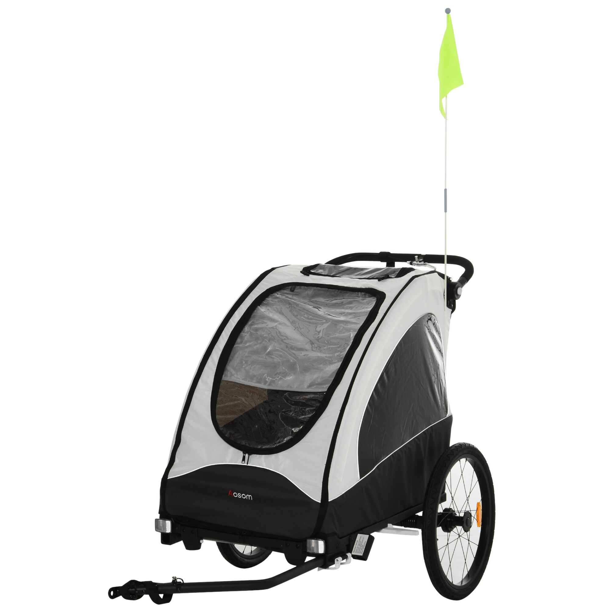 Aosom 3 in 1 Folding Child Bike Trailer Jogging Baby Stroller with Shock Absorbing Frame Adjustable Handlebar Bed Bath Beyond 32611764