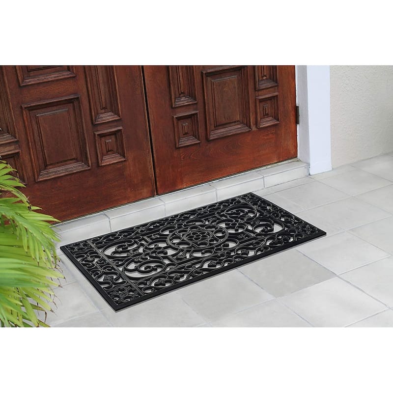 A1HC Natural Coir and Rubber Modern Indoor/Outdoor Grill Doormat