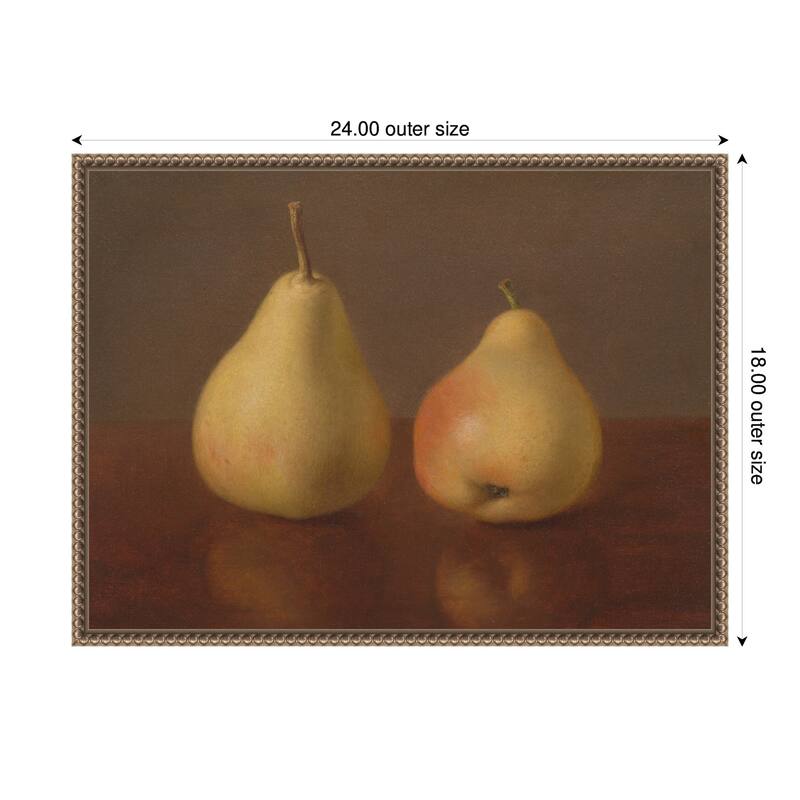 Kate and Laurel Two McLaughlin Pears by Nostalgia Prints Framed Canvas Wall Art Print