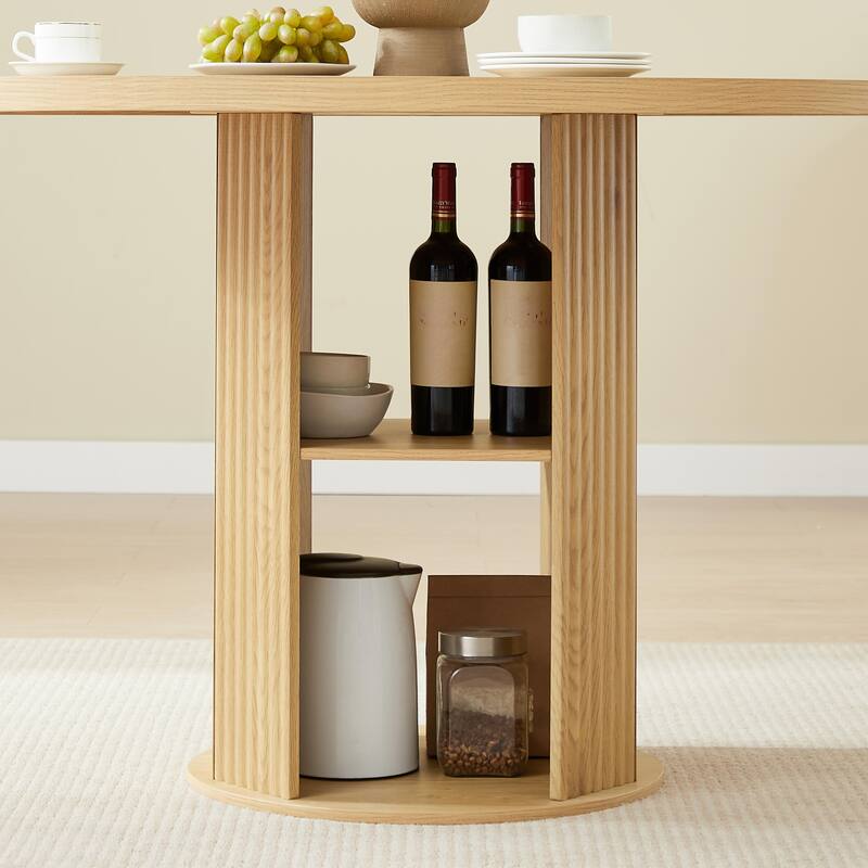 Round Dining Table Set with Two Chairs Blends Modern and Farmhouse Styles for Cozy Kitchen Spaces