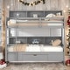 preview thumbnail 15 of 24, Twin Over Twin Bunk Bed With Built-in Shelves And Storage Drawer for Bedroom