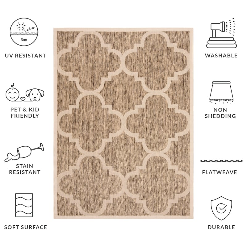 SAFAVIEH Courtyard Hafiza Indoor/ Outdoor Waterproof Patio Backyard Rug