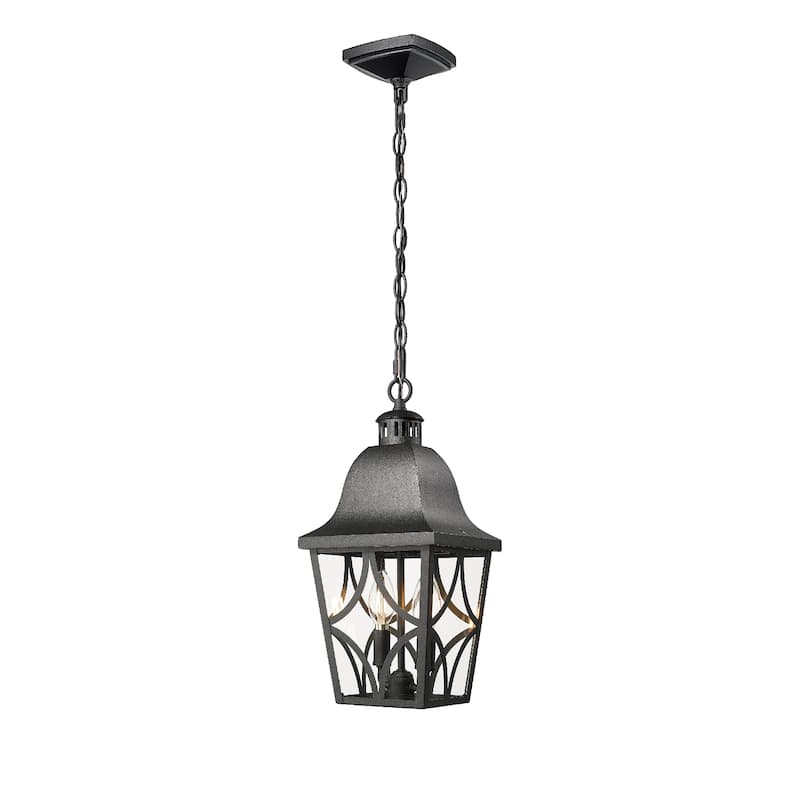 16" Elegant Matte Black Outdoor Wall Lantern with Clear Glass - Waterproof Sconce for House, Garage, and Front Door Lighting