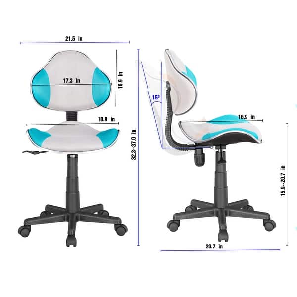 dimension image slide 4 of 19, JJS Ergonomic Mesh Office Chair Adjustable Lumbar Support Computer Desk Chair