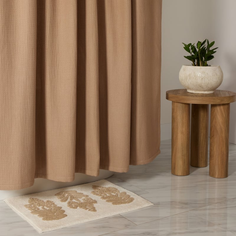 Becky Cameron Cotton Blend Waffle Shower Curtain