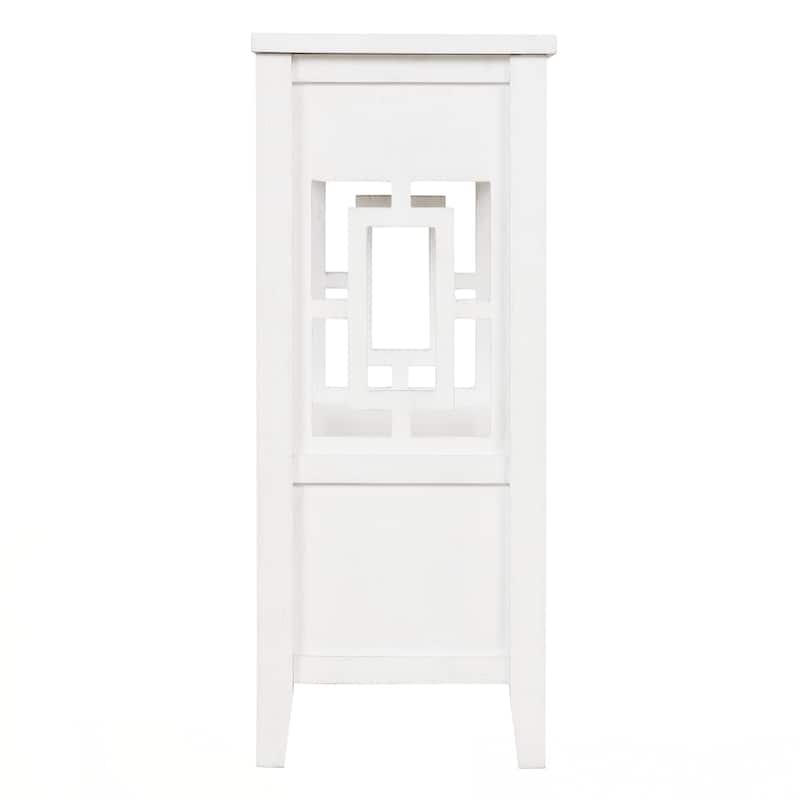 36'' Farmhouse Pine Wood Console Table Entry Sofa Table with 4 Drawers & 1 Storage Shelf for Entryway Living Room Bedroom