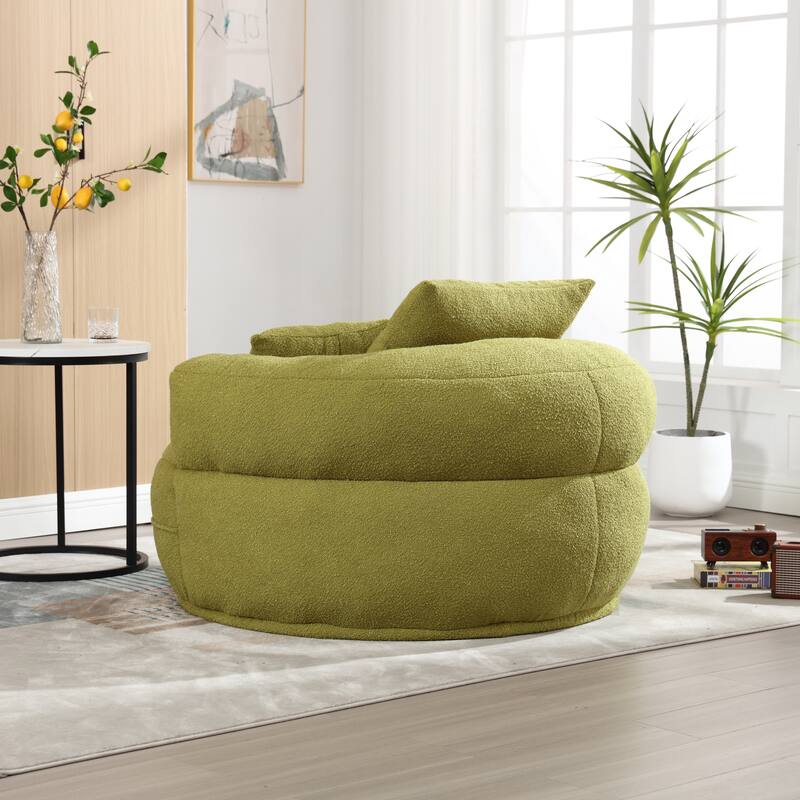 Chenille Sponge Single Sofa, Oversized Round Accent Chair Sleeper Couch Chaise Lounges for Living Room Bedroom Projection Room