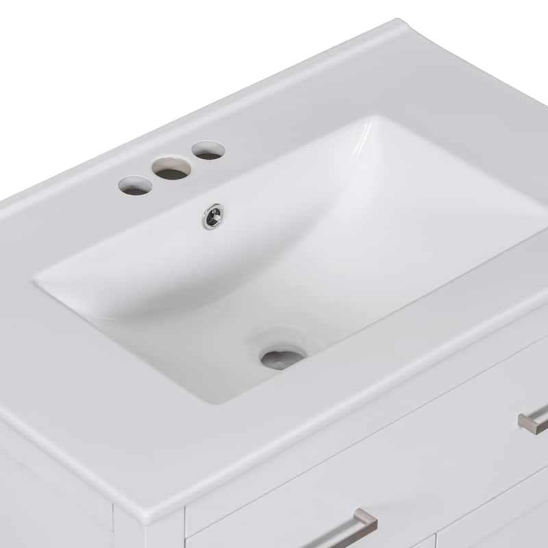 Modern Single Bathroom Vanity with 2 Doors and a Shelf