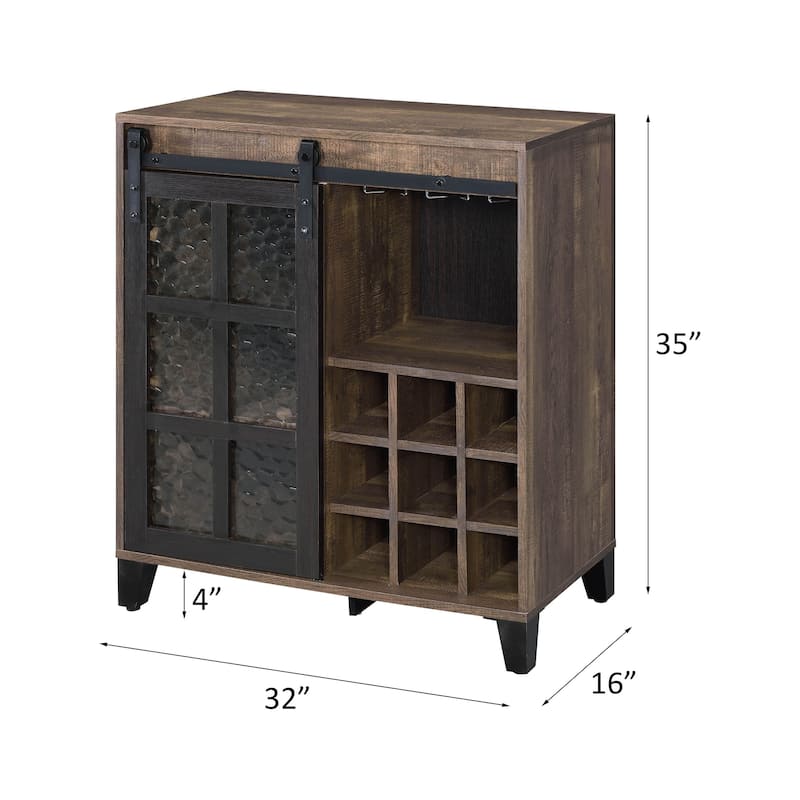 Charming Rustic Industrial Wine Cabinet for Stylish Dining Rooms - Black