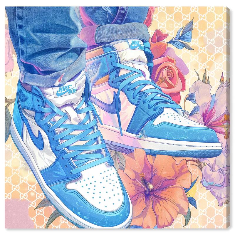 Sneakers in Bloom Canvas by Art Remedy, Gallery Wrapped - 20" x 20"