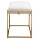 preview thumbnail 3 of 4, Uttermost Paradox Gold and White Small Shearling Bench