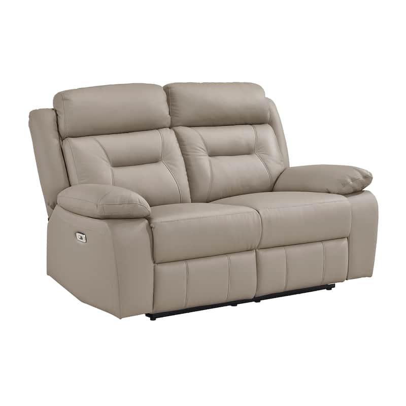 Garrey Leather 2-Piece Power Double Reclining Living Room Sofa Set