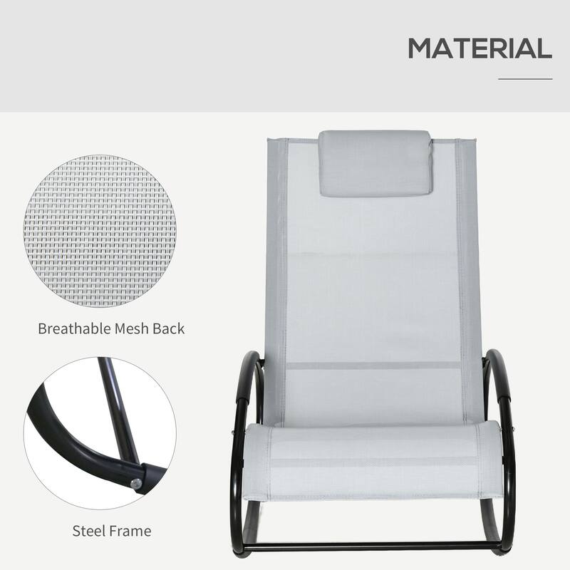 Outsunny Orbital Zero Gravity Patio Rocking Lounge Chair with Pillow