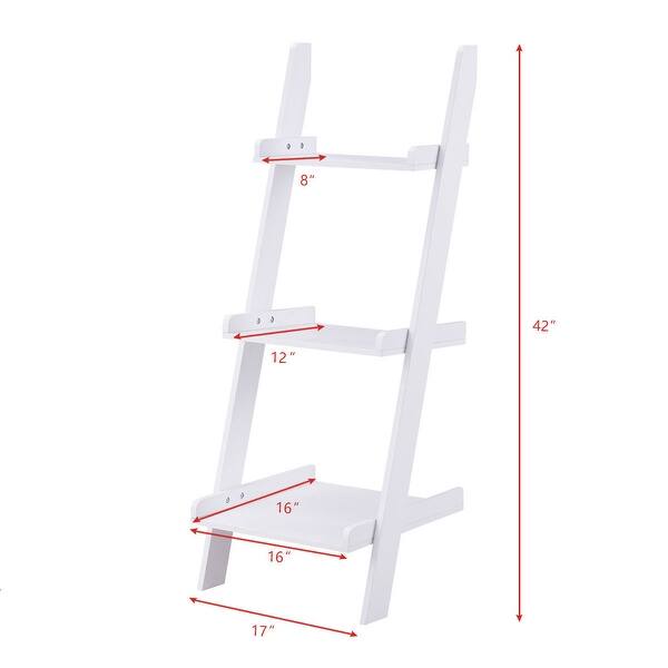 Ladder Storage Racks 3 3 Tier Book Shelf Leaning Wall Ladder Storage Rack Display Furniture ...