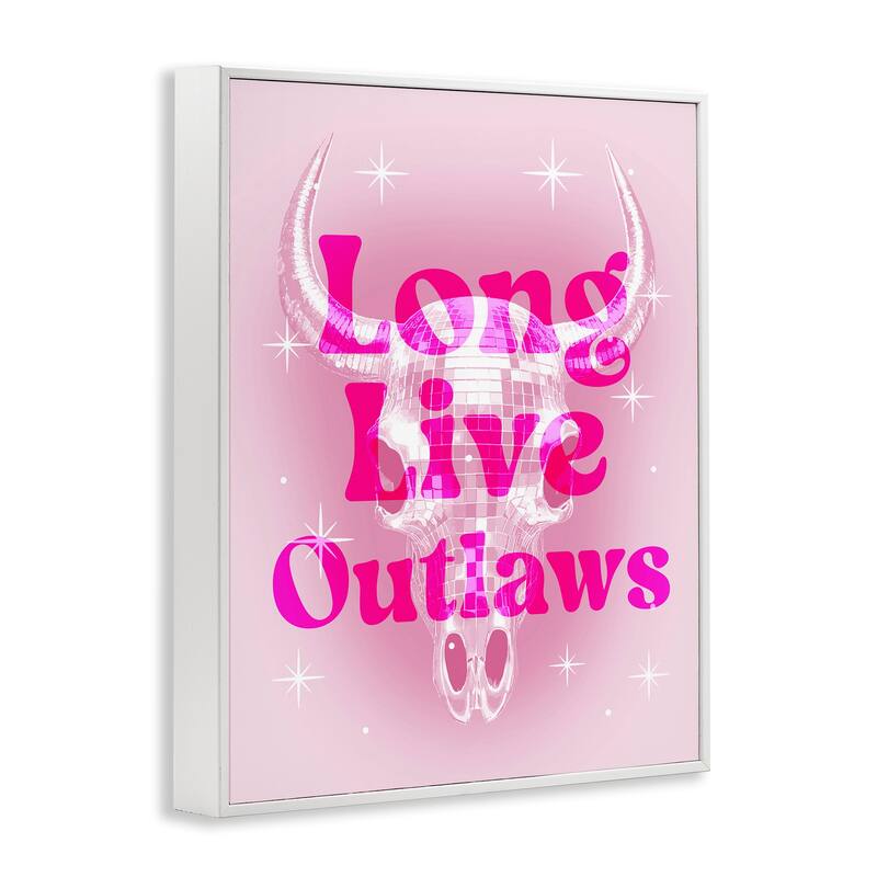 Stupell Glam Long Live Outlaws Framed Giclee Art Design By Lil' Rue