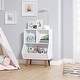 preview thumbnail 1 of 4, COSTARS Toy Storage Organizer, Kids Bookshelf and Toy Storage with Legs, 3 Cube Storage Organizer White