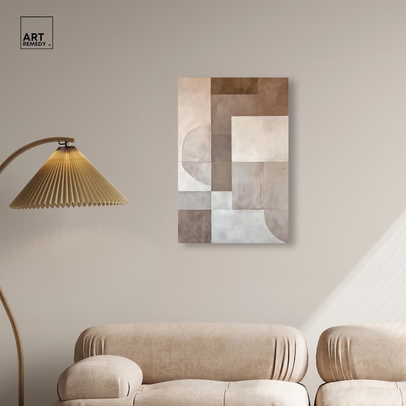 Neutral Tone Blocks II Canvas by Art Remedy, Gallery Wrapped