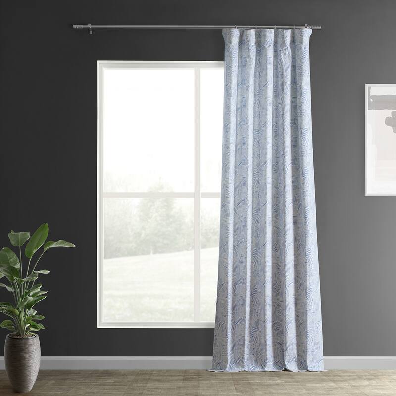 Exclusive Fabrics Textured Cotton Printed Curtains for Bedroom and Living room (1 Panel)