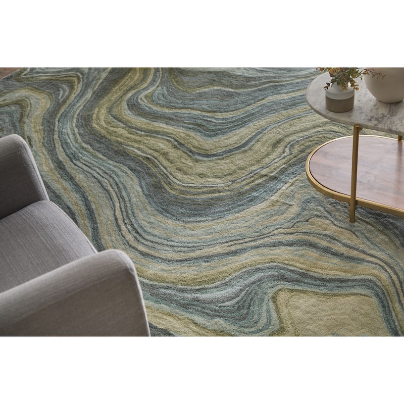 Grand Bazaar Nakita Hand Tufted Abstract Transitional Area Rug